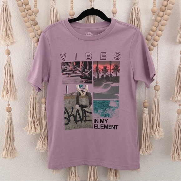 wonder nation Other - Boys skater tee shirt purple surfer short sleeve graphic tee kids medium 8